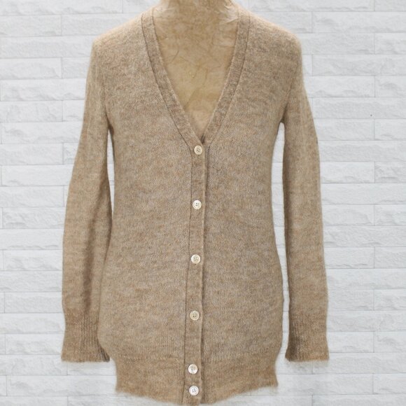 J. CREW Cardigan Souffle Mohair Blend Tunic Lightweight Neutral Tan Marled XXS - Picture 1 of 12